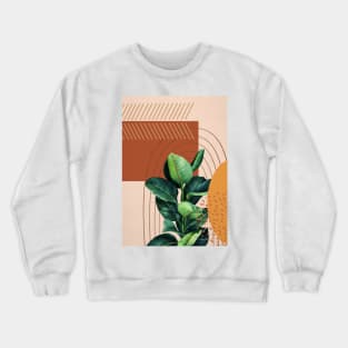 Mid Century Modern, Abstract Botanical Illustration, Ficus Art Crewneck Sweatshirt